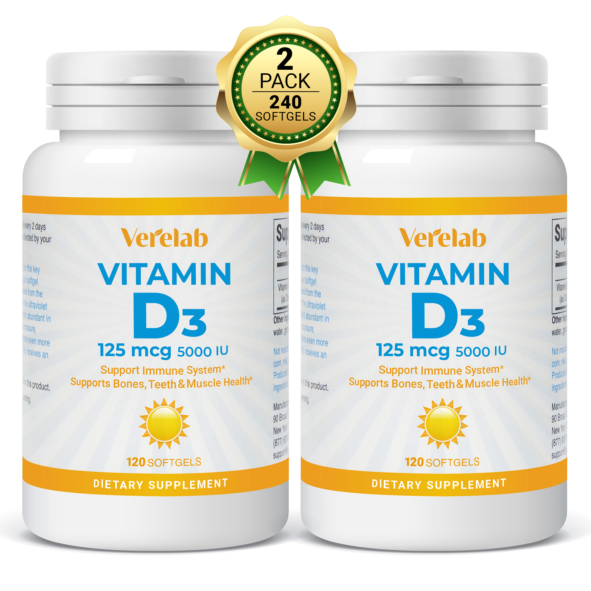  Vitamin D3 5000 IU Softgels 2 Pack Flecise